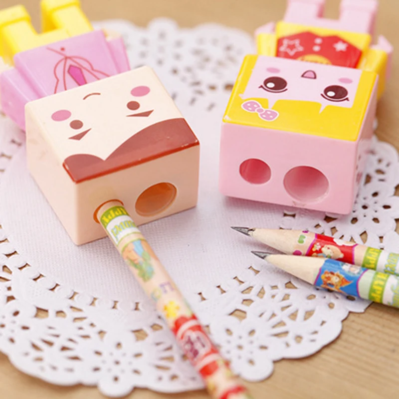 Kawaii мультфильм маленькие люди точилка для карандашей милый креативный Сделай