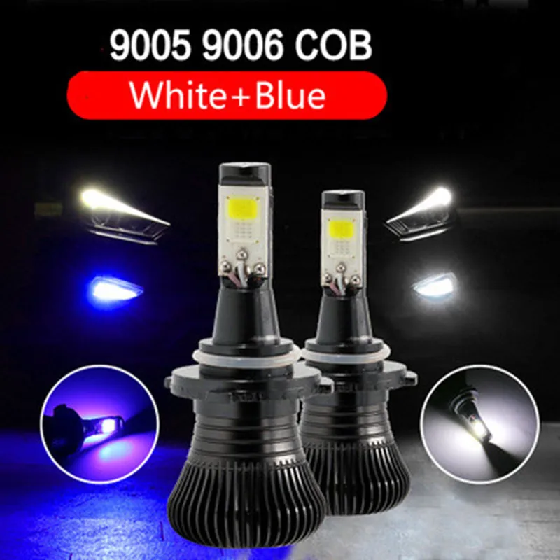 Автомобильный чип COB двухцветная СВЕТОДИОДНАЯ противотуманная фара 6000K HB3 9005 9006 HB4