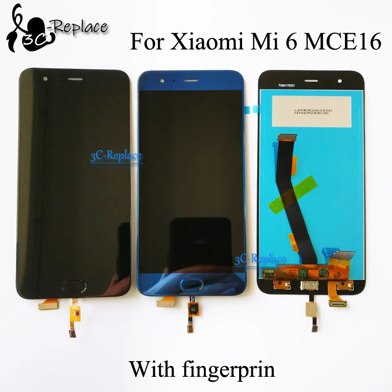 Добавить с отпечатком пальцев 5 15 дюйма для Xiaomi Mi6 Mi 6 MCE16 ЖК дисплей полный +