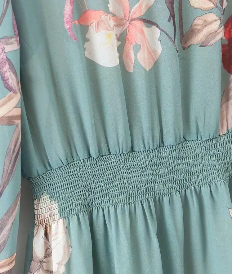 Женское шифоновое платье с длинным рукавом и эластичным поясом|woman elegant|dress vestidostwo
