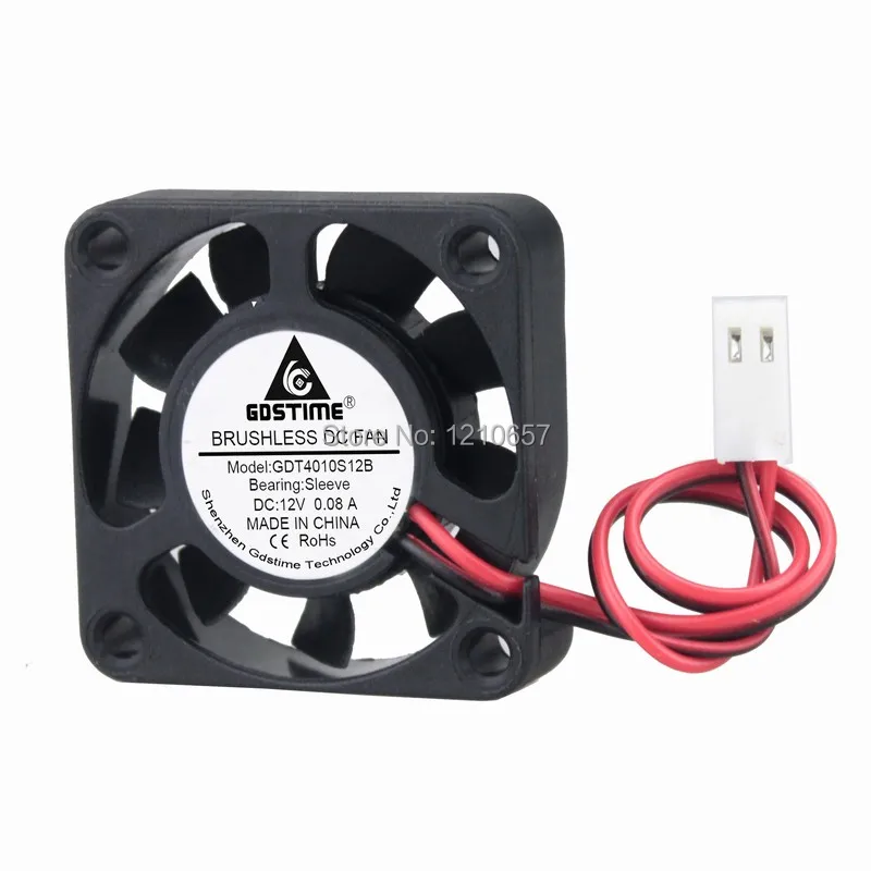 10 шт./партия Gdstime 40 мм 40x40x10 4010s 12 В 2 контактный разъем 2510 охлаждающий вентилятор