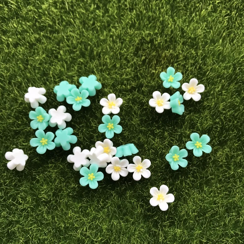 Горячая продажа смешанных дизайнов 13*13 мм 30 шт./лот очень Kawaii маленькие цветы