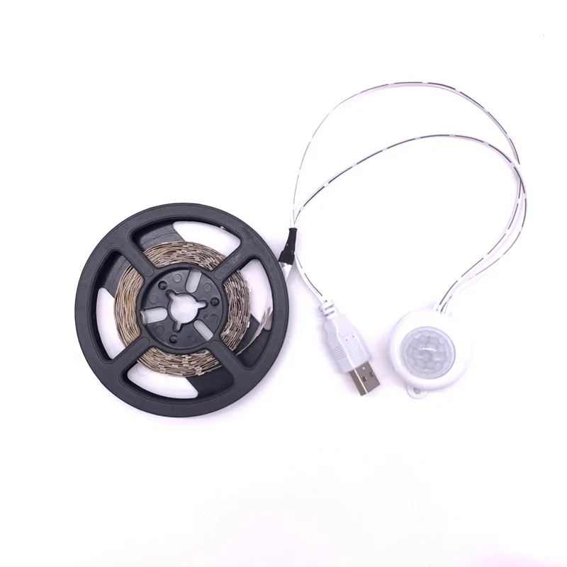 5V движения PIR Сенсор светодиодный Ночной светильник 2835 SMD Светодиодные ленты Сенсор светильник USB Светодиодные ленты лампы шкаф Лестницы светодиодный светильник