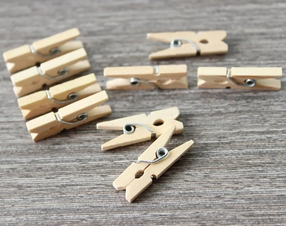 

Wooden Mini Clothespins for DIY (100 Per Pack)