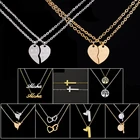 Великолепная сказка Boho ювелирные изделия колье из нержавеющей стали цепи крест Aloha лучшие друзья Двойное Сердце Подвески Колье Ожерелья Женщины