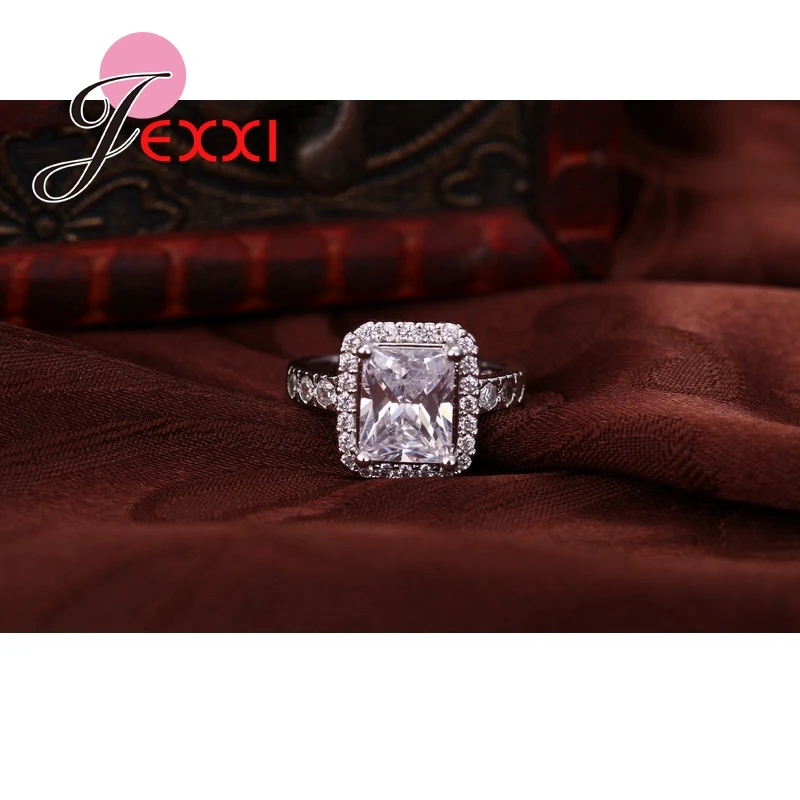 Женское кольцо из серебра 2020 пробы с квадратным фианитом|ring 925|ring ringring cz | - Фото №1