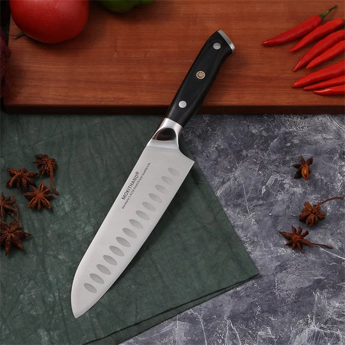 7.0 Santoku Knife Японские кухонные ножи, острые наборы шеф-ножей, Германия, 1,4116, Высокоуглеродистая Сталь, Santoku, нож для приготовления фруктов, ручная работа - Цвет: 7.0 Santoku Knife
