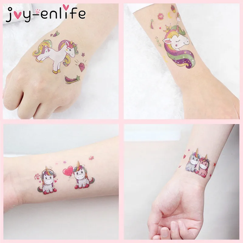 JOY ENLIFE 3 шт. Rocooart мультфильм Единорог татуировки Дети татуаж временное искусство