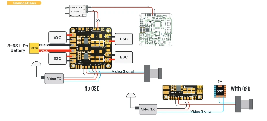 Matek Mini Power Hub распределительная плата с BEC 5V &amp 12V синхронный выпрямитель 3A | Игрушки