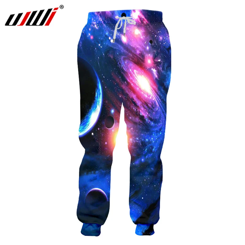 UJWI модные штаны для бега Galaxy Space Мужские с 3d принтом спортивные забавные акулой