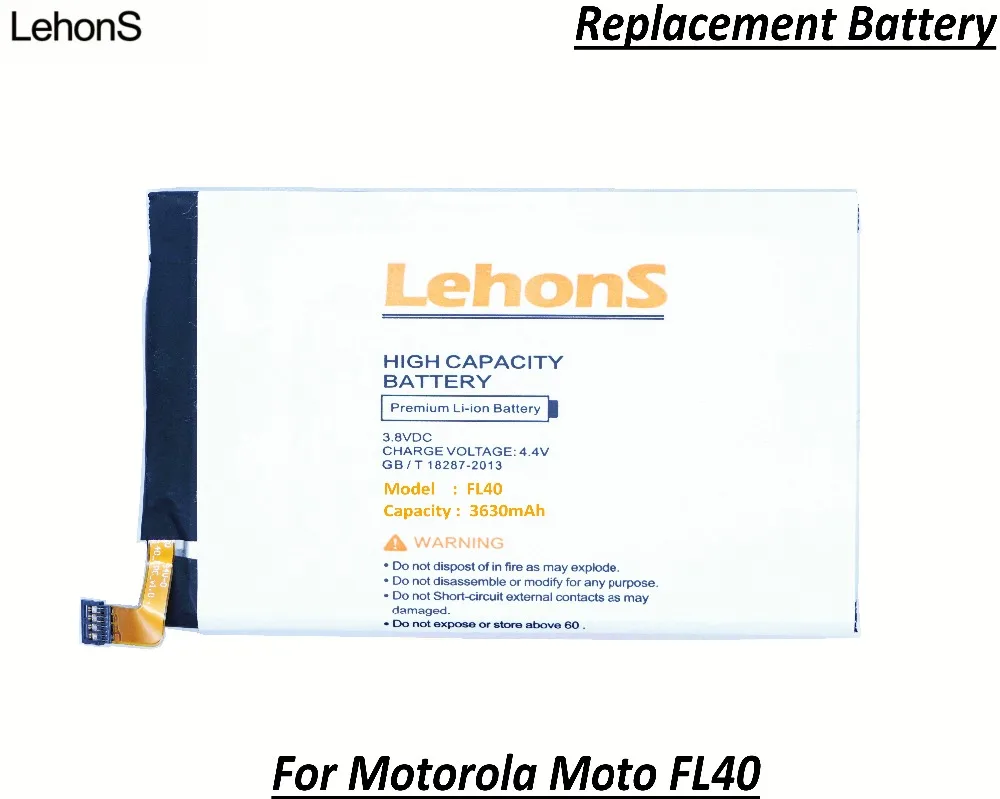 Аккумулятор LehonS 1x FL40 для Motorola Moto X 3A Dual XT1543 XT1565 XT1544 Droid Maxx 2 XT1560 XT1561 XT1562 XT1563 3630 мА · ч -