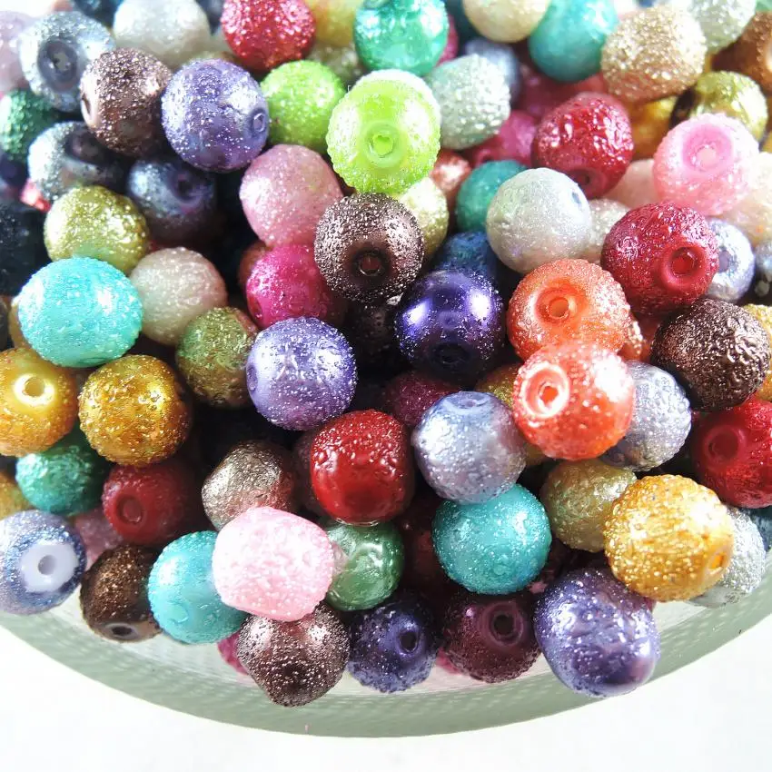 2017 8 мм 200 шт. разноцветные складчатые стеклянные бусины для изготовления