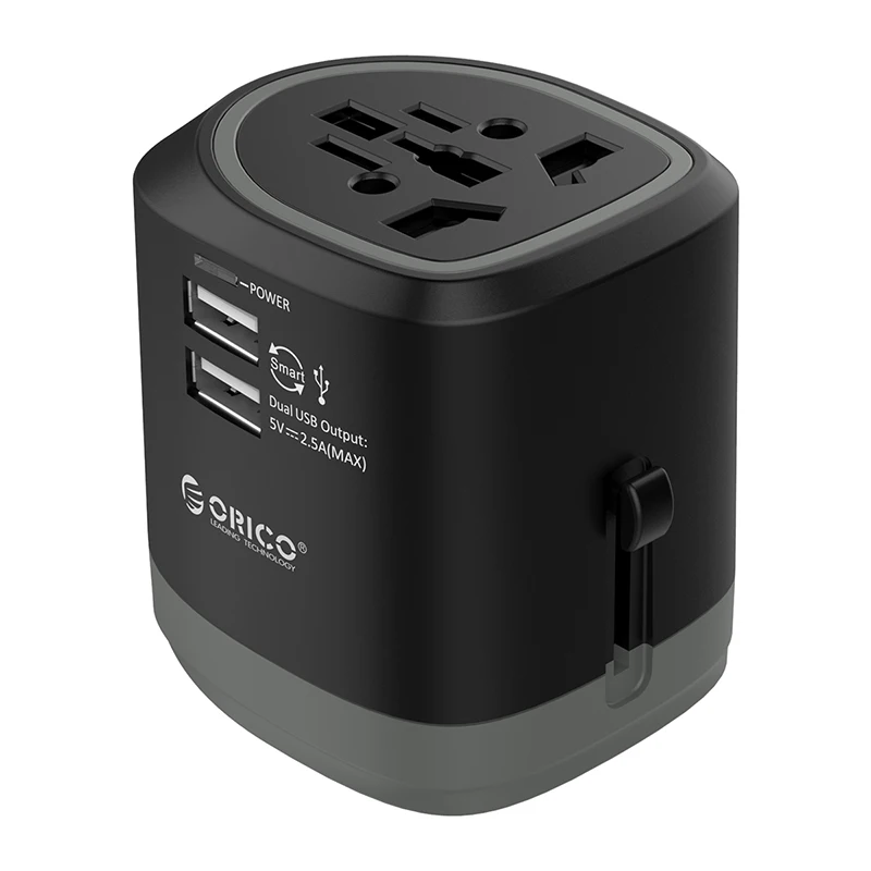 ORICO Travel Adapter Международная розетка все-в-одном 3 USB 1 Тип C 5V3. 4A Max Выход usb зарядный порт UK/AU/US/EU Plug - Цвет: Серый