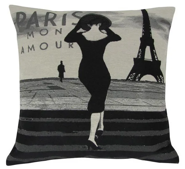 

Modern 3D Luxury Retro Audrey Hepburn Paris Eiffel Tower Prints Fashion Pop Art Decorative Cotton Pillow Case Cushion Cover Sham
