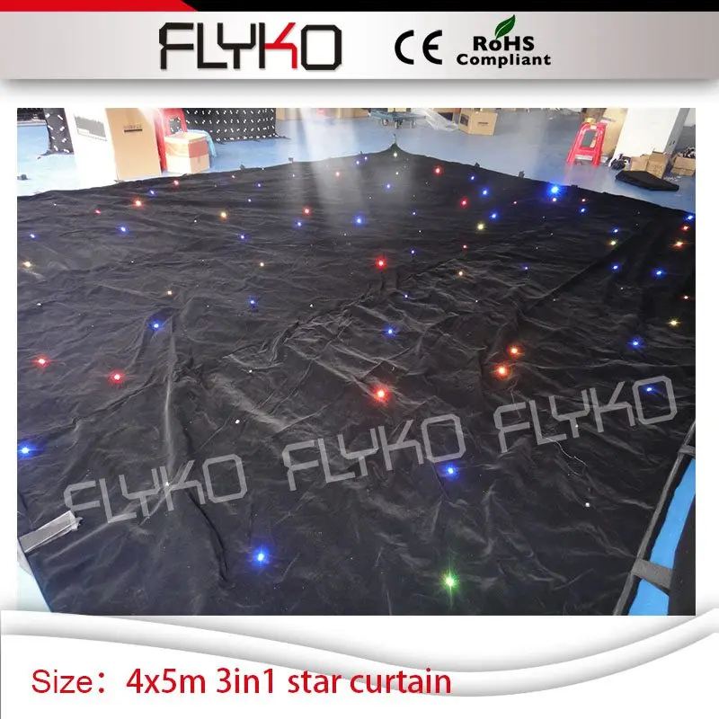 Свадебное центровое свечение светящийся эффект звездный свет 4 м * 5 led dj занавеска