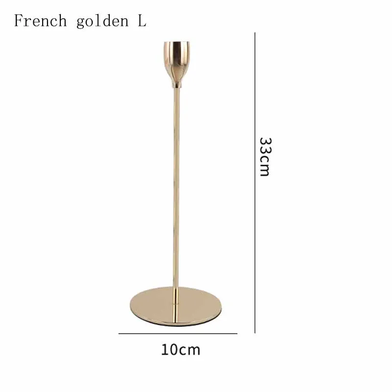 French golden L Современные металлические подсвечники простое золотое украшение бар Свадебная вечеринка Гостиная декоративный подсвечник для дома - Цвет: French golden L