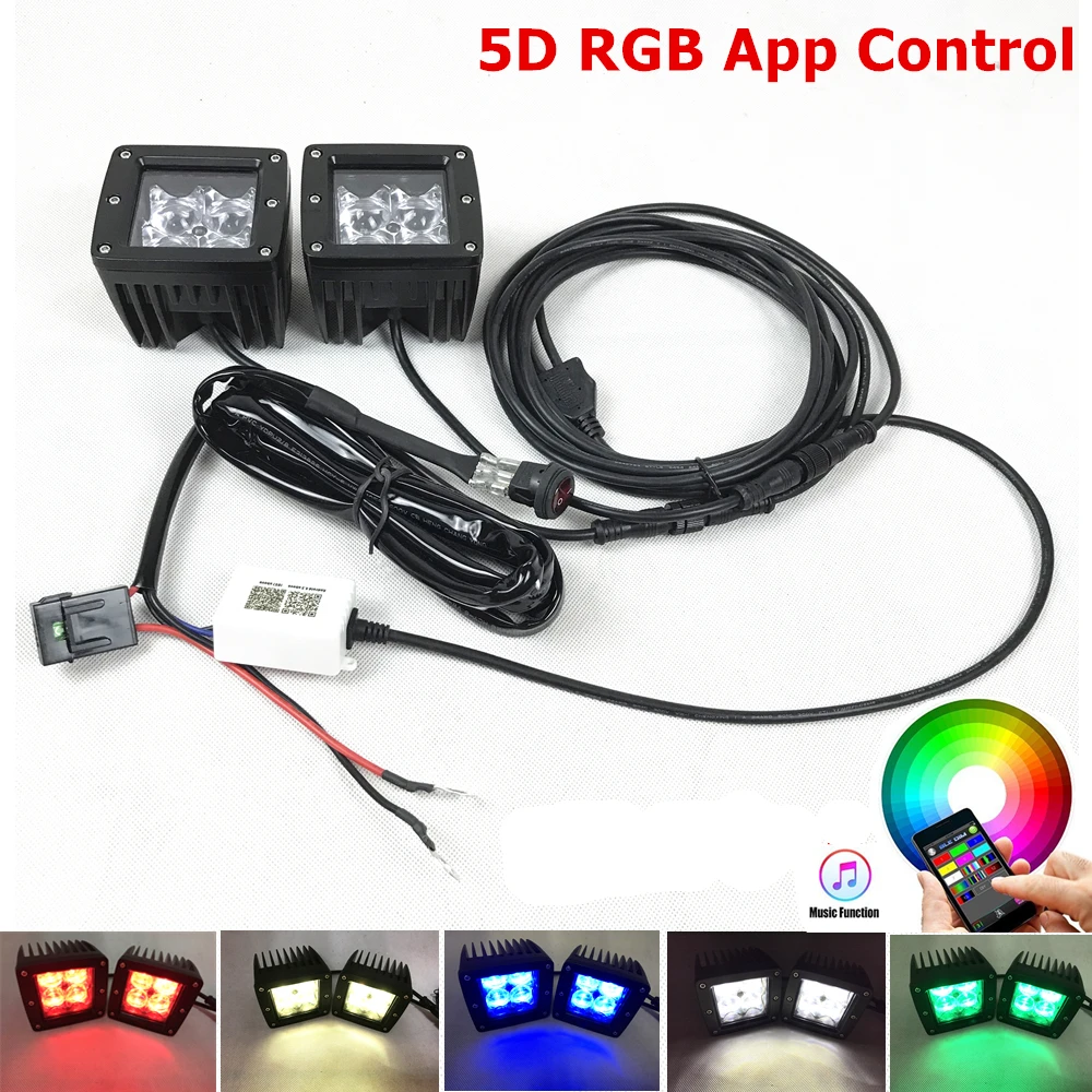Автомобильный Стайлинг 5D RGB светодиодный рабочий светильник 16 миллионов цветов