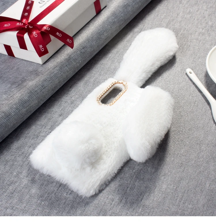Милый кролик, теплый мех, шикарный чехол плюшевый кролик для Coque samsung Galaxy A50, чехол для Etui samsung A50 A 50 SM-A505F, чехол