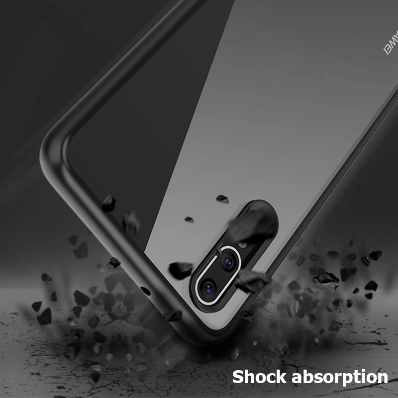 Для Huawei P20 Lite модный прозрачный жесткий чехол для телефона с мягкой силиконовой
