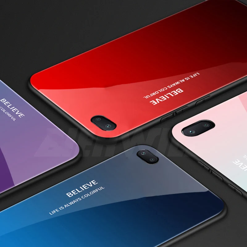 Роскошный стеклянный чехол для Xiaomi Redmi 6A Чехол 9 H силиконовый из закаленного