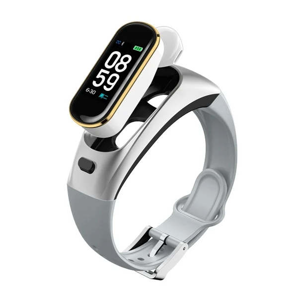 Серебристый 2 в 1 умные часы H109 спортивный умный браслет с bluetooth-гарнитурой водостойкое запястье фитнес отслеживание езда бег музыка - Цвет: Серебристый