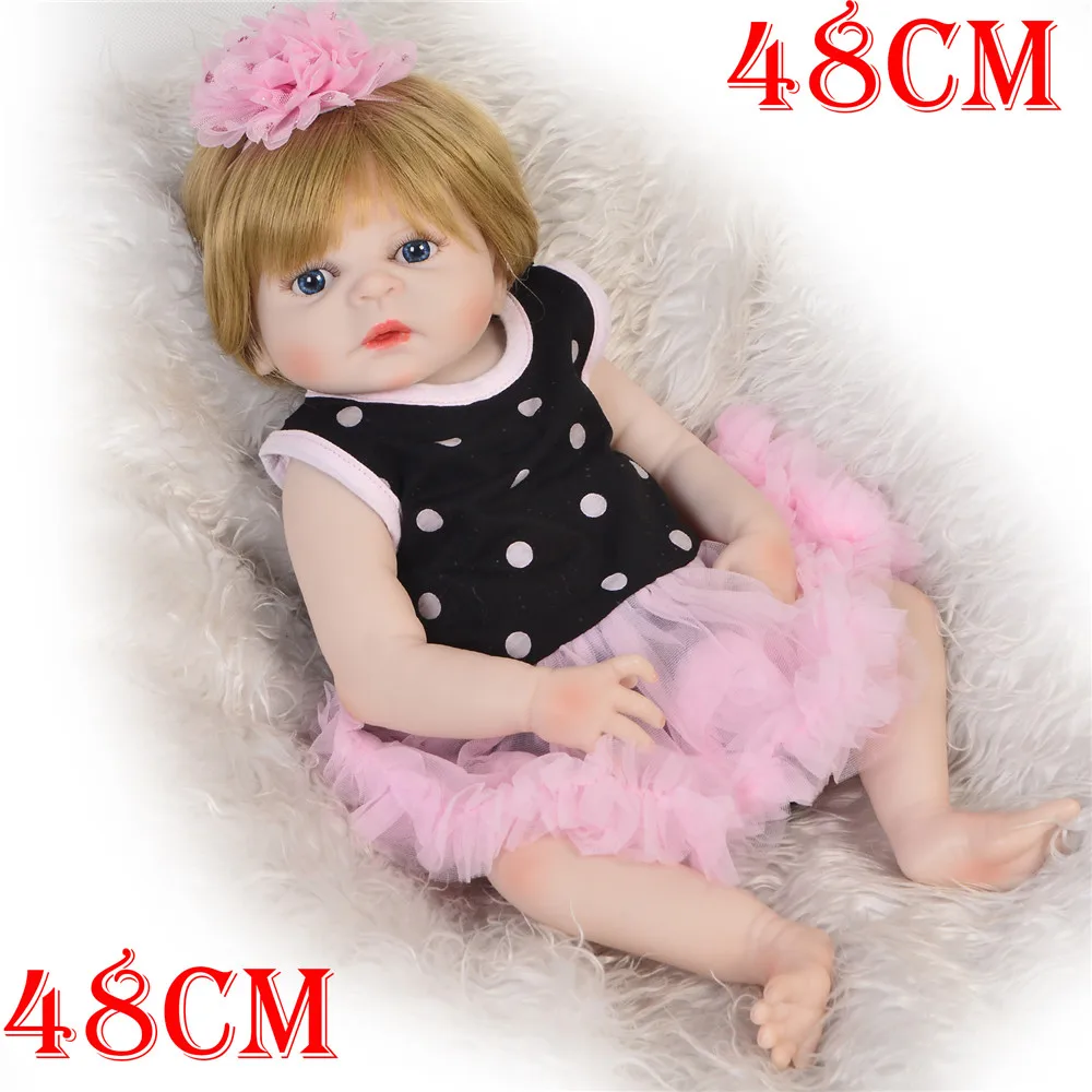 

Bebes Reborn 48cm Soft Silicone Reborn Dolls Baby Realistic Doll Reborn 19 Inch Full Vinyl Boneca BeBes Reborn For Girls