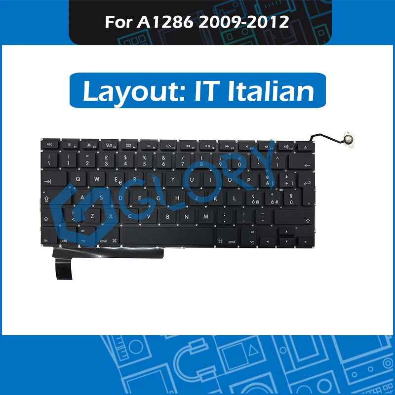 10 шт./лот A1286 клавиатура для Macbook Pro 15 4 &quot2009-2012 замена клавиатуры UK ES Spanish IT