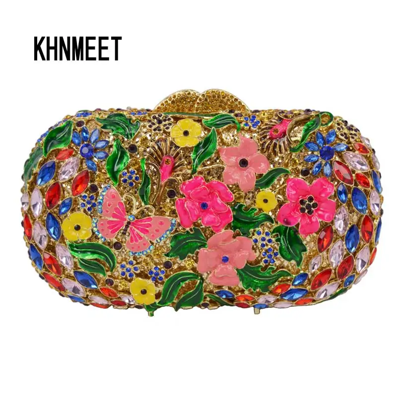 LaiSC сумочка-клатч с бабочкой женские алмаз многоцветный вечерние клатчи