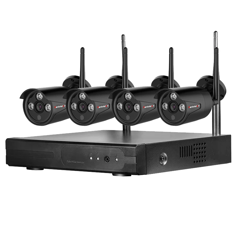 Wi Fi Беспроводной CCTV Камера Системы 720 P 4ch 1MP IP Водонепроницаемый Открытый P2P