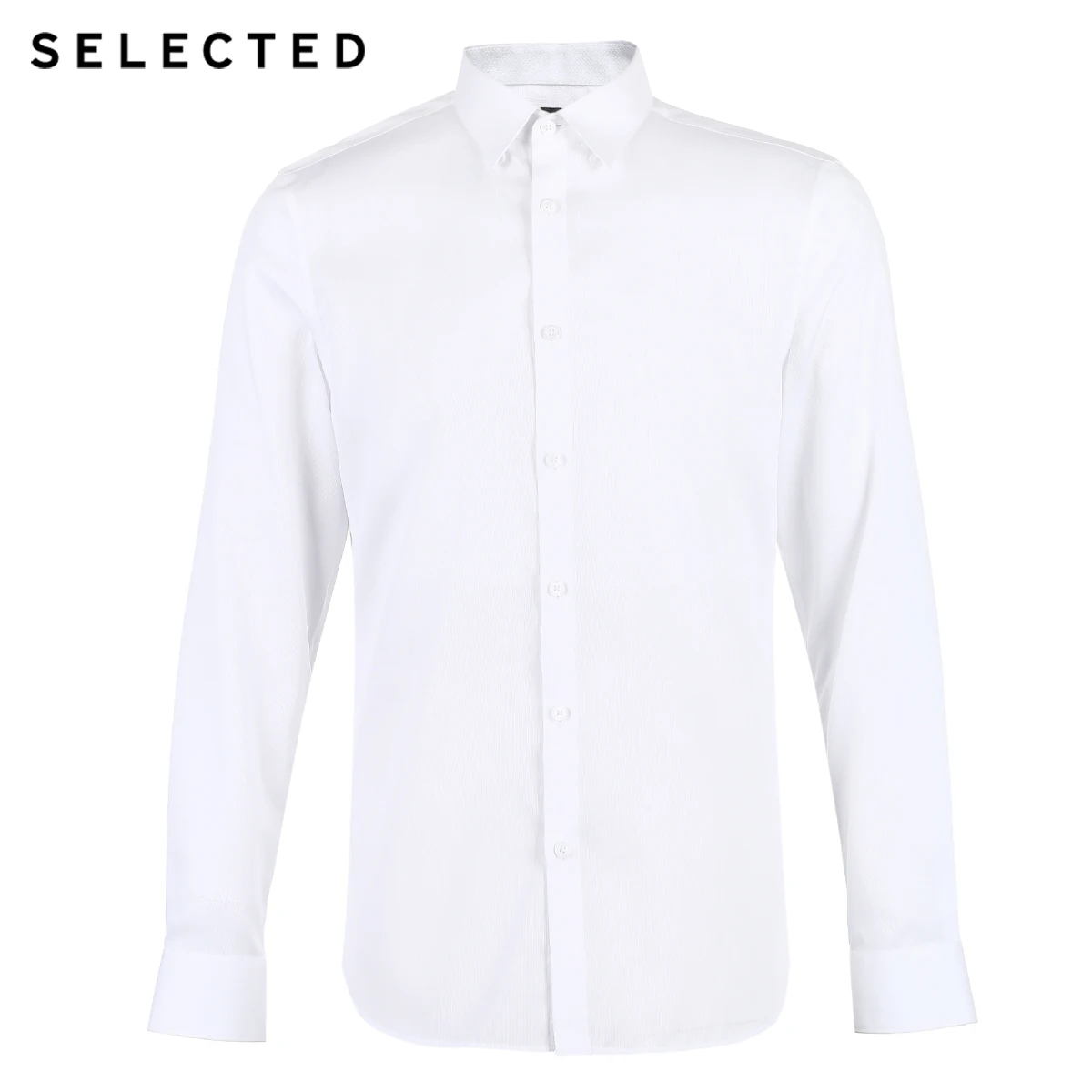 SELECTED Men's Slight Stretch Cotton blend Pure Color Business Shirt T|418305542|Повседневные рубашки| |