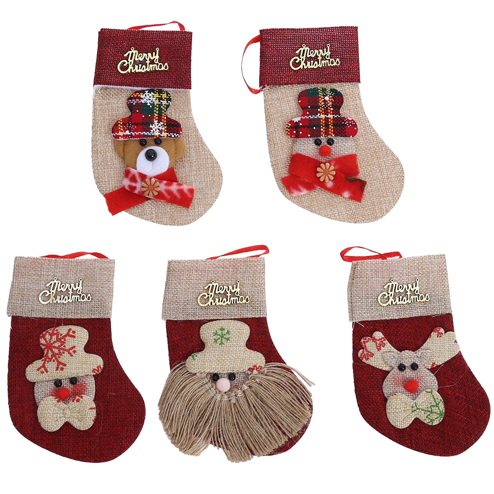 Decoracion Navidad Рождественский чулок Рождественская елка висячие украшения для дома