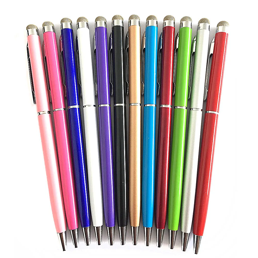 Mixed 10 Colors 10 шт тонкий точечный емкостный сенсорный экран микрофибра перо металлическое Подарочная шариковая ручка для iPad iPhone белый черный Золотой 12 цветов - Цвет: Mixed 10 Colors