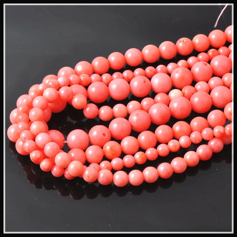 

Nature pink Coral Natural Round shape Coral Beads For Jewelry making DIY 4/6/8MM factory wholesale selling