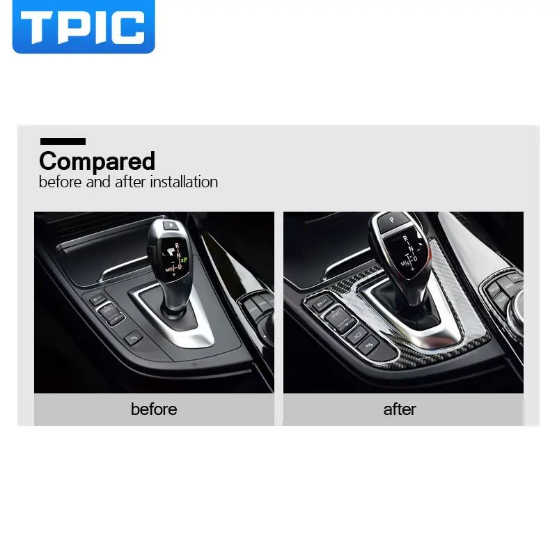 TPIC Автомобильная Центральная панель переключения передач из углеродного