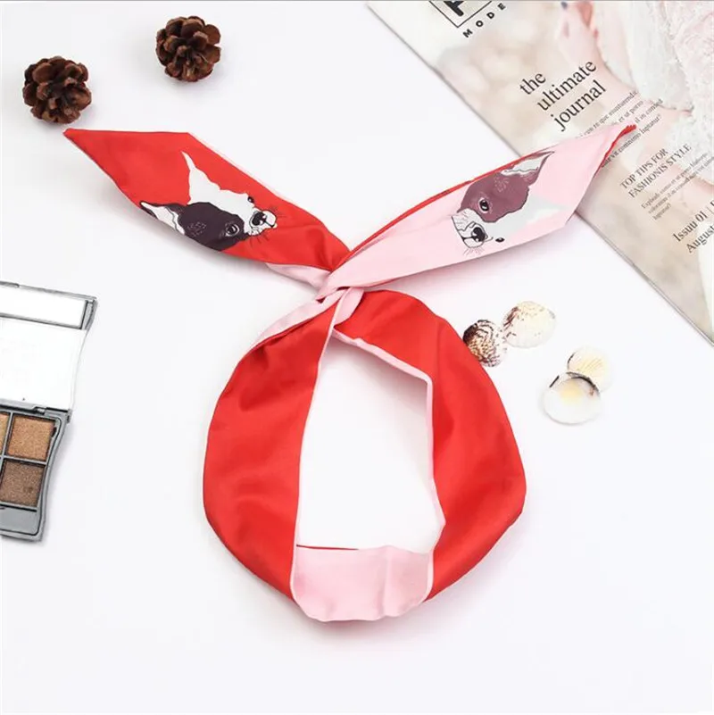 Scrunchy Кролик уши лук голову Для женщин девочек волосы руководитель группы кольца Обёрточная бумага аксессуары для Для женщин резинки для волос Hairband руководитель обёрточная бумага - Цвет: Scrunchy