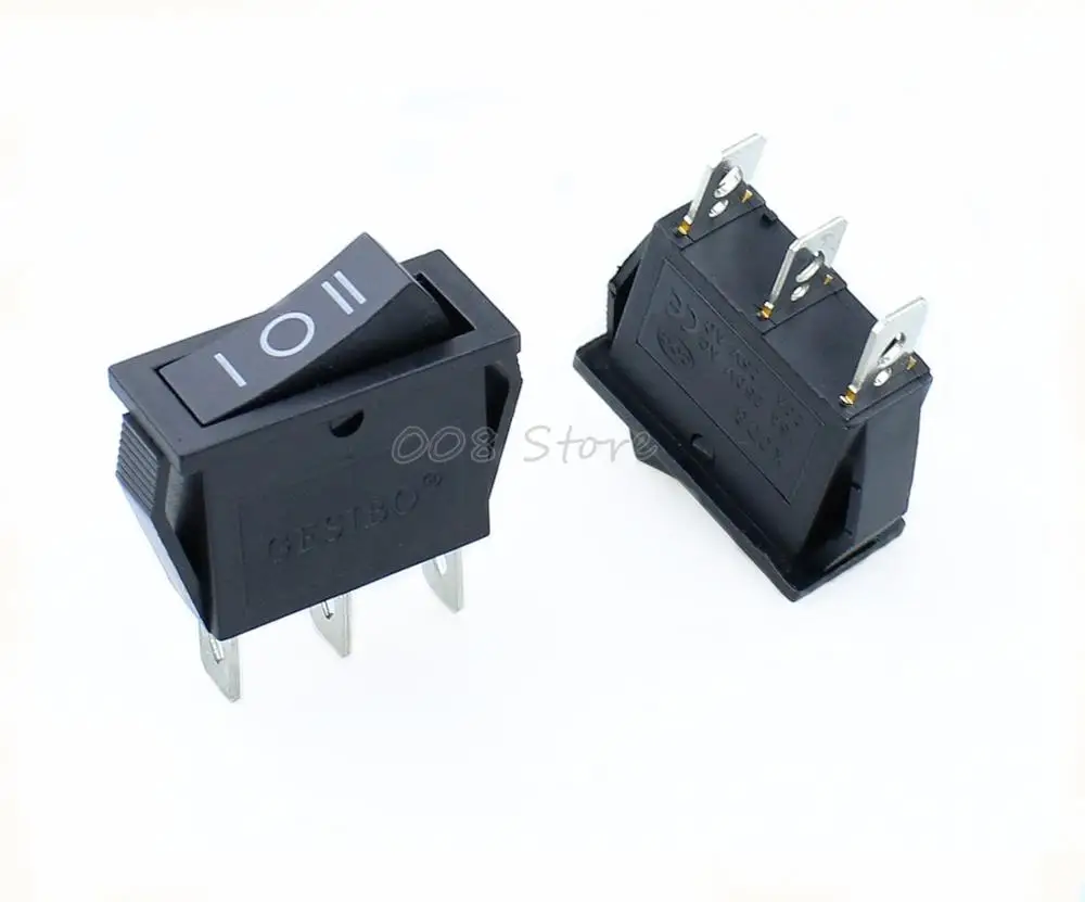 KCD3 ВКЛ-ВЫКЛ 3Pin клавишный выключатель DPST 15A/20A 250 V/125VAC KCD3 - Цвет: Black ON OFF OFF