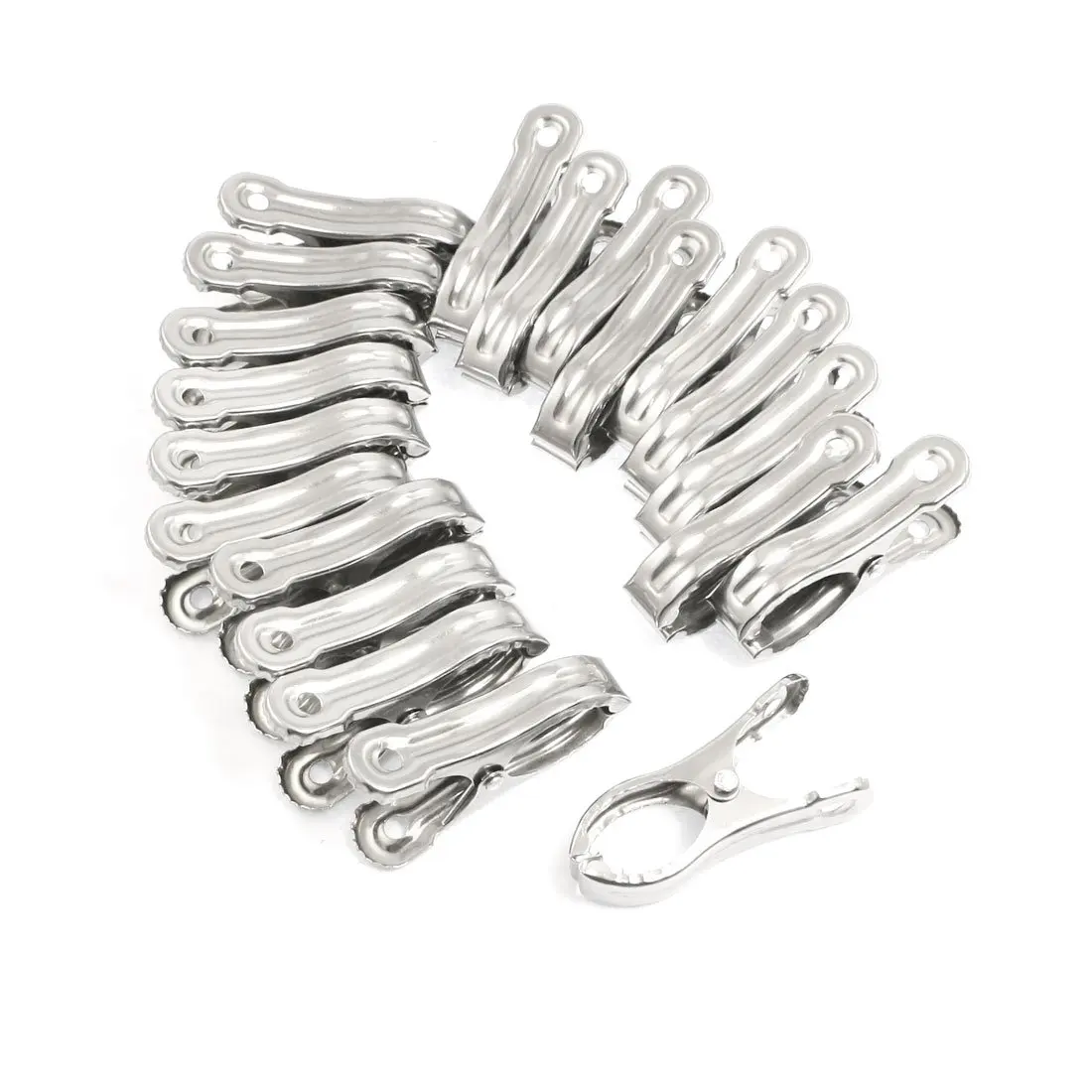 

TFBC Home Metal Clothespins Hanging Clothes Clips Pegs Silver Tone 20 Pcs