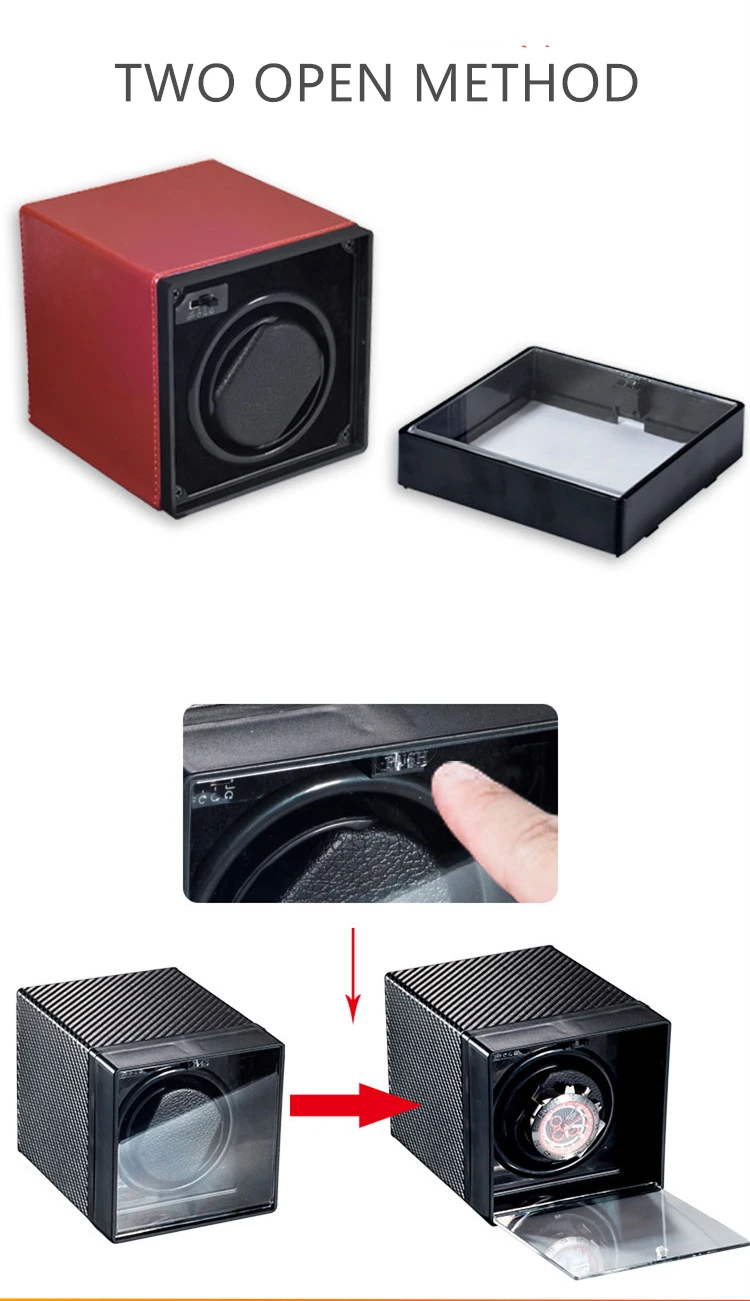 Качество Мини Черный Красный автоматические часы моталки USB батарея коробка питание механические часы коробка с подзаводом часы хранения
