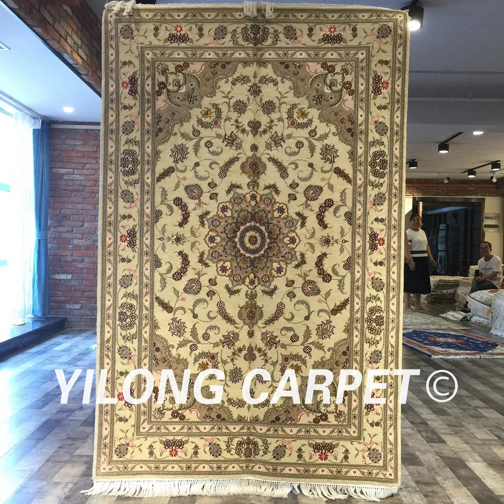 Yilong 4 'x 6' ручной работы тонкие мягкие домашние шерстяные шелковые коврики