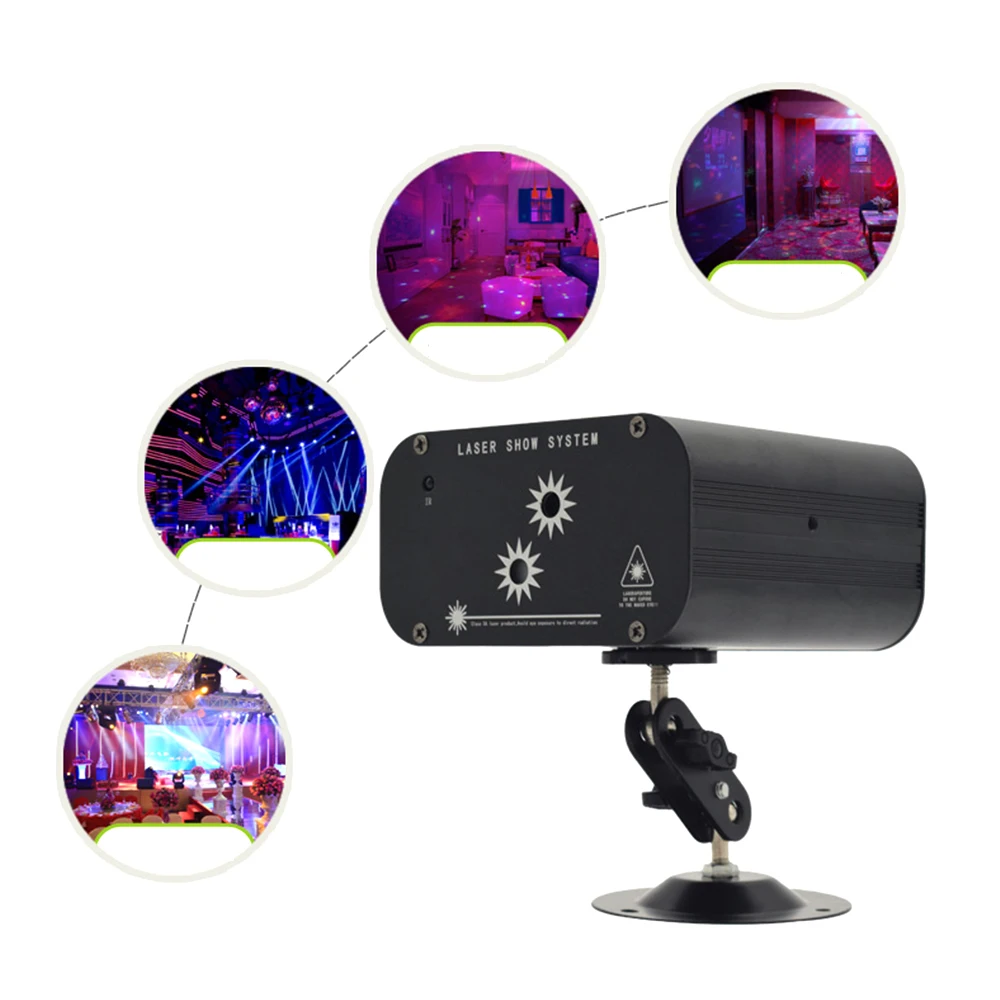 

2019 DJ Disco Light 2 Holes party lights 48 Patterns Party Projector Mini Stage Disco Lamp