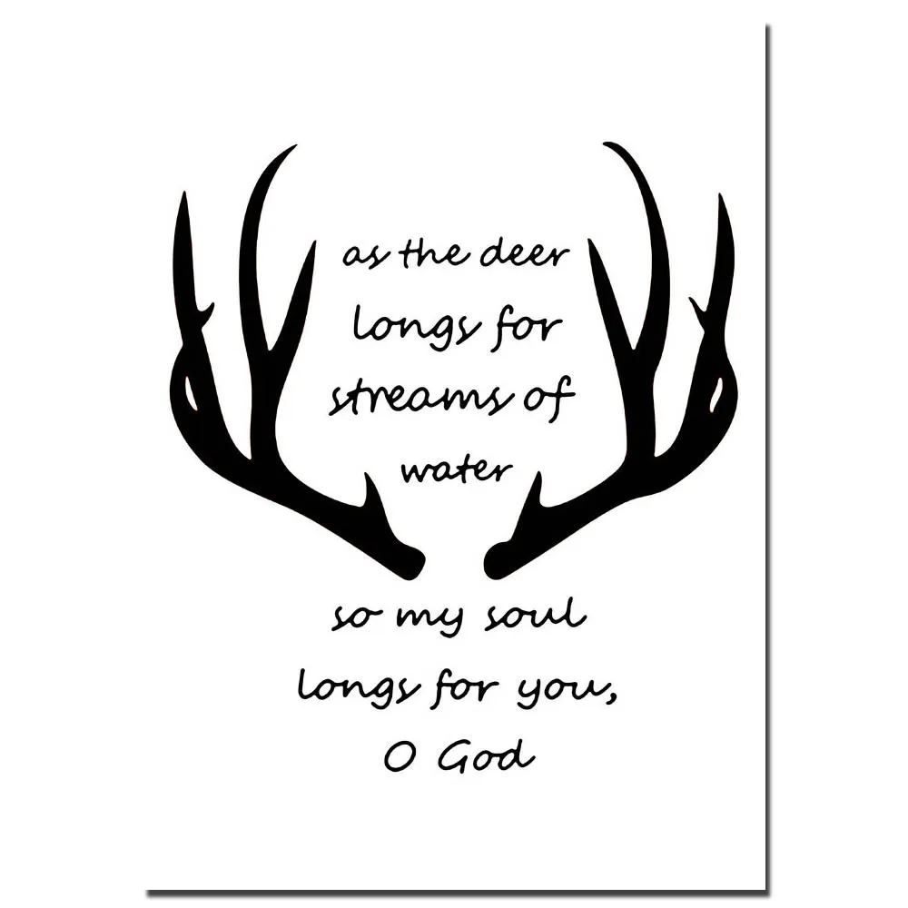 

Nordic Style Deer Antlers Bible Canvas Poster Minimalist Wall Art Prints Black White Abstract Painting Picture Modern Home Decor