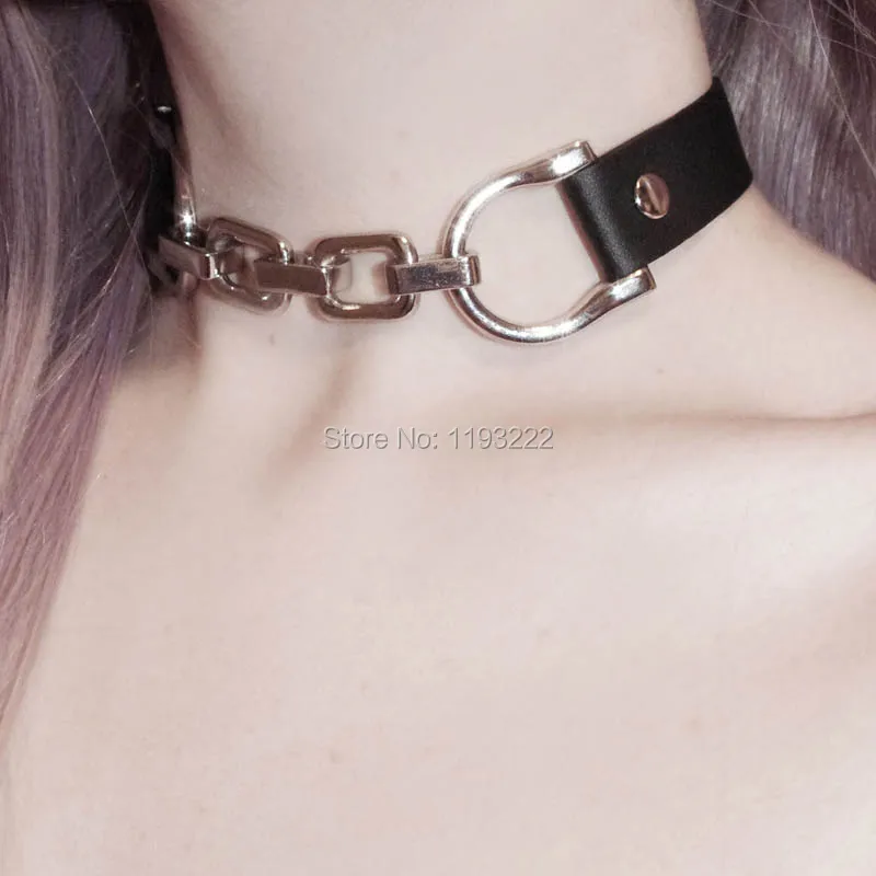 Ожерелье чокер ручной работы из кожи и металла в стиле панк рок|choker beaded|necklaces