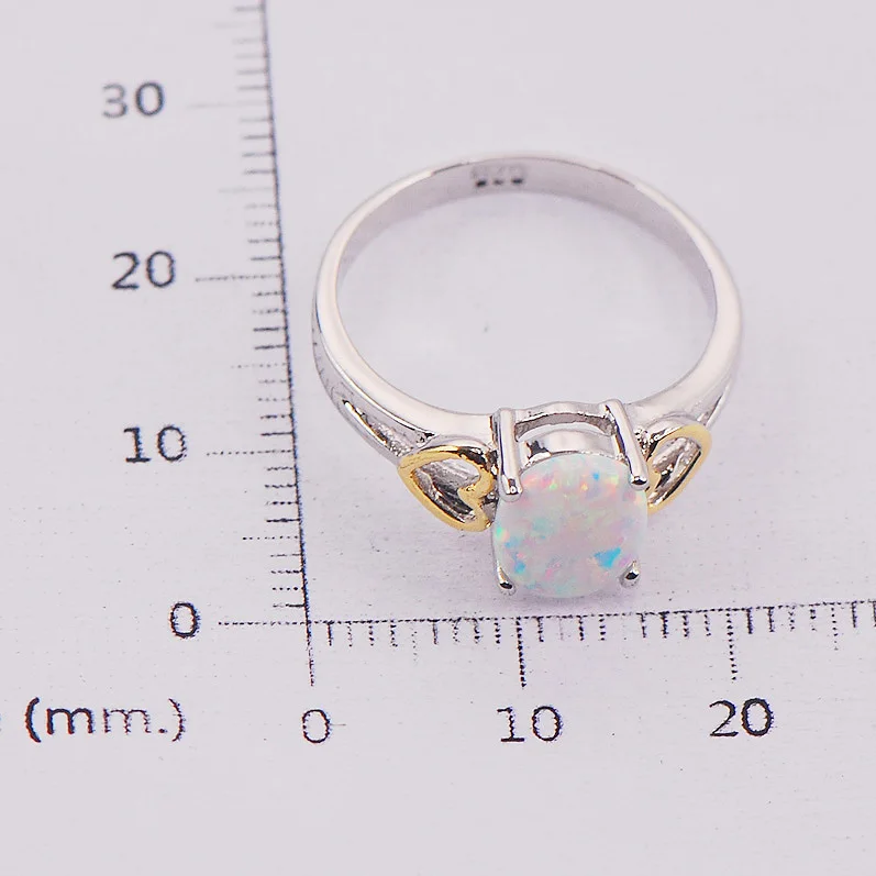 Женское кольцо из серебра с белым огненным опалом размеры 6 7 8 9 10 11 F580|ring golden|ring
