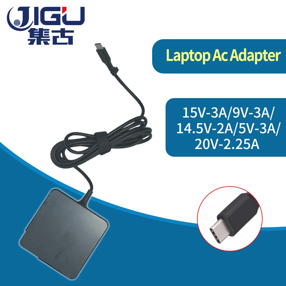 

JIGU 5V 9V 12V 15V 3A 14.5V2A 20V2.25A адаптер с несколькими выходами для смартфонов, планшетов, ноутбуков, портативных игровых устройств type-c
