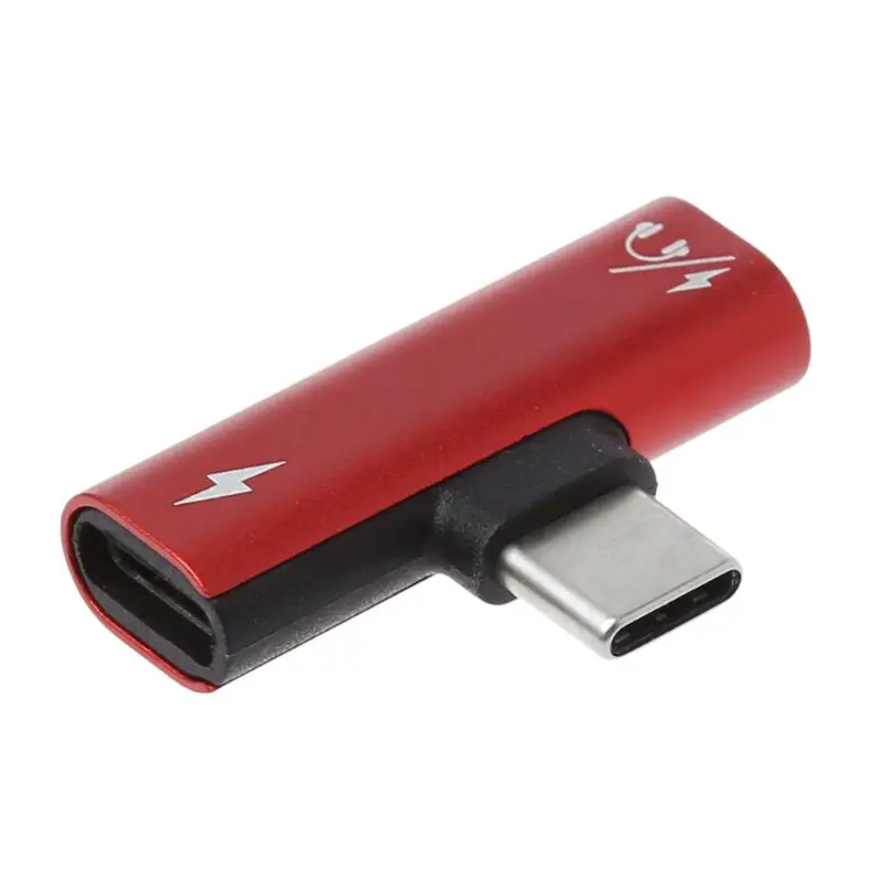 Зарядный usb кабель типа C Male к двойному Type Женский зарядки наушников адаптер с