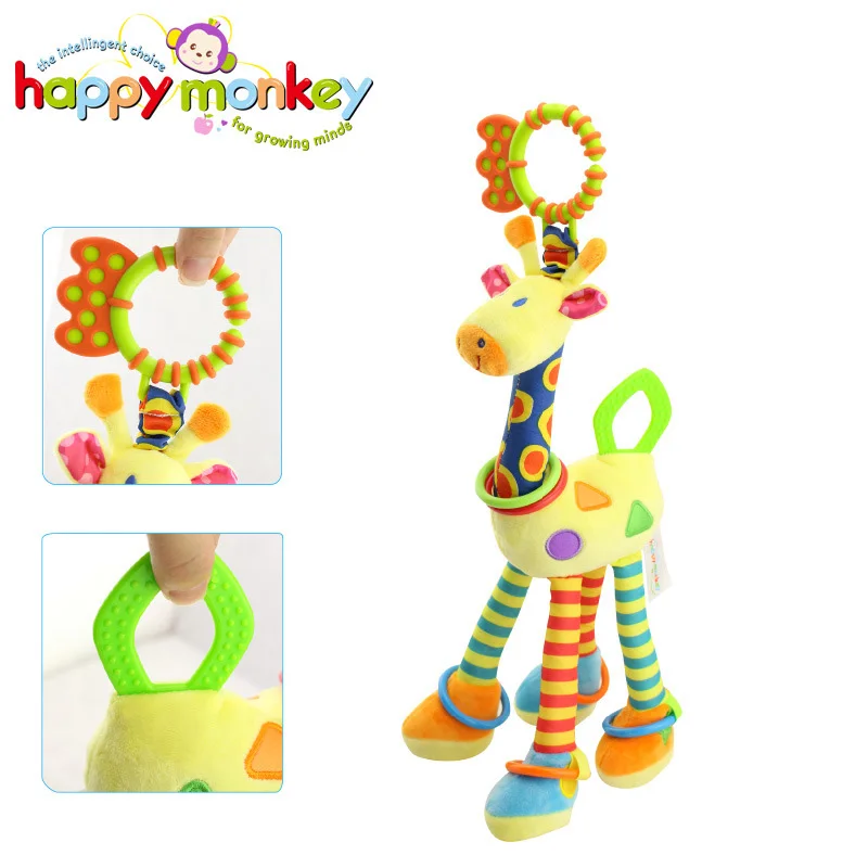 Rosiky Plush Infant Baby Development Soft Giraffe Animal Handbells Handle Toys with Teether Toy | Игрушки и хобби