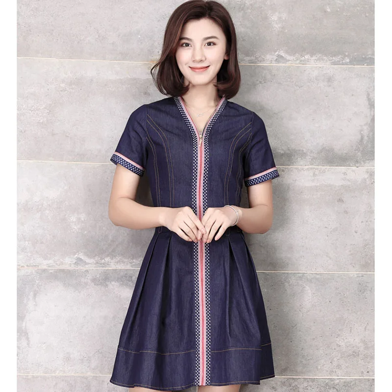 Новые летние женские платья модные большие размеры v-образный вырез тонкая талия