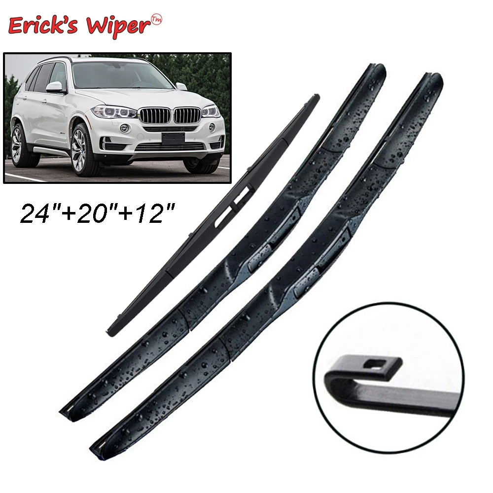Сетки лобового и заднего стекла Erick для BMW X5 F15 2013-2018 Кисти для дождя на автомобильном лобовом стекле 24 " + 20 " + 12 ".