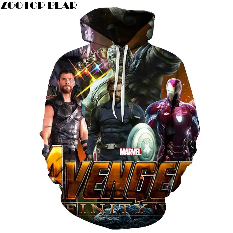 Значок с 3D принтом Мстители 4 Мужская толстовка Marvel пуловер спортивный костюм весенние толстовки уличная одежда 6XL Мстители эндгейм ZOOTOPBEAR