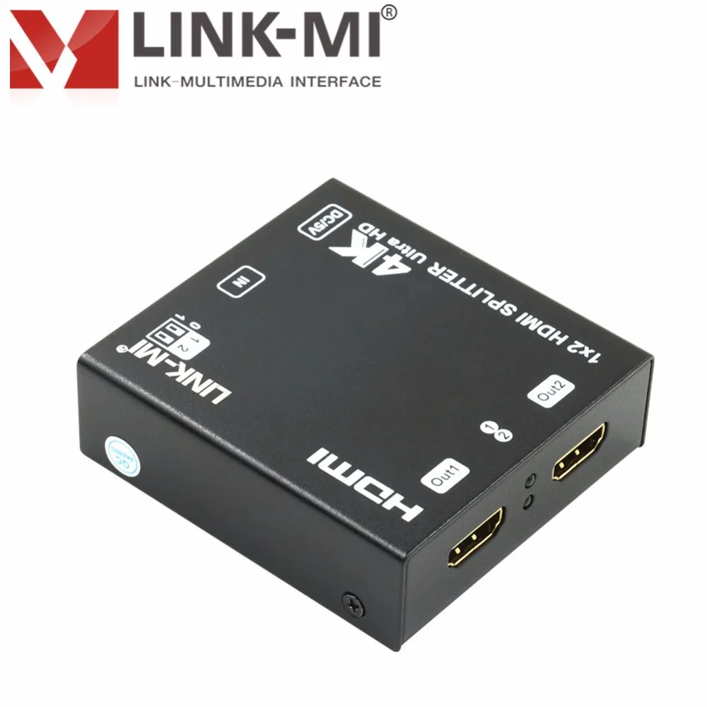 LINK MI SP01 Высокое качество 1x2 HDMI сплиттер поддерживает 3D 4Kx2K @ 60Hz (YUV 4:2:0) HDCP EDID простая